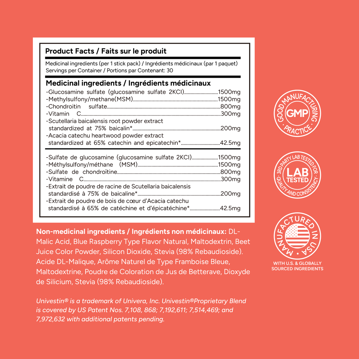 product facts for regenicare raspberry on red background